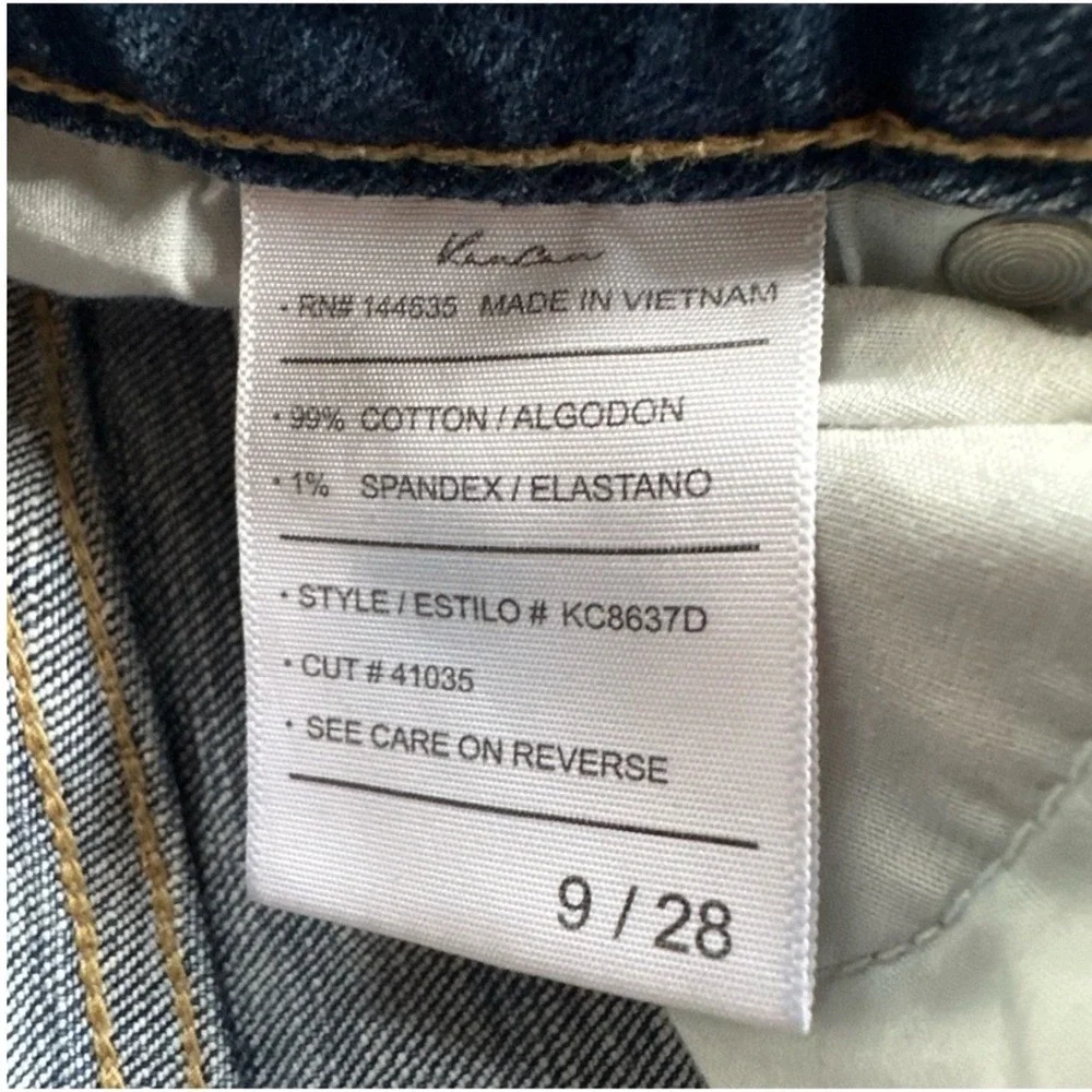 KanCan Jeans Pants High Rise Straight Distressed Medium Wash Raw Shadow Hem 28 - Picture 4 of 5